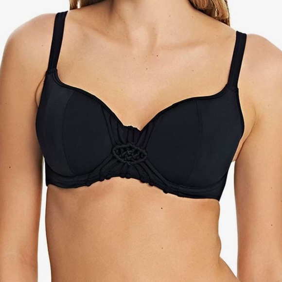 Freya Other - Freya | Macrame Sweetheart Underwired Padded Bikini Top Black Size 32G